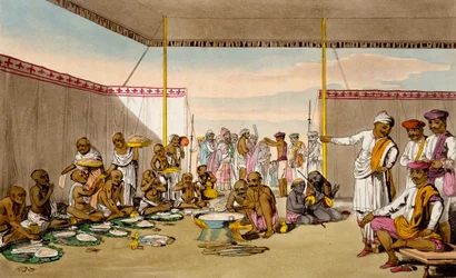 Un Surdar Mahratta divertissant des Brahmanes, de 